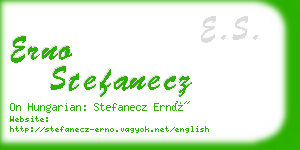 erno stefanecz business card